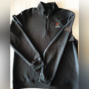 Adidas Men's Charcoal Half-Zip Pullover with Logo. Size M